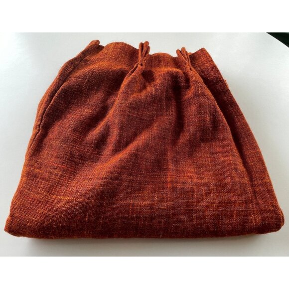 Vintage 70s pleated curtain, burnt orange/brick red thick woven, single panel - Picture 1 of 10